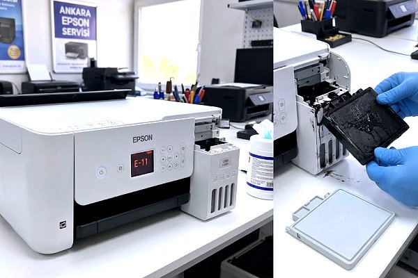 Epson E-11 hata kodu mürekkep pedi dolu uyarısı Ankara Epson servisi
