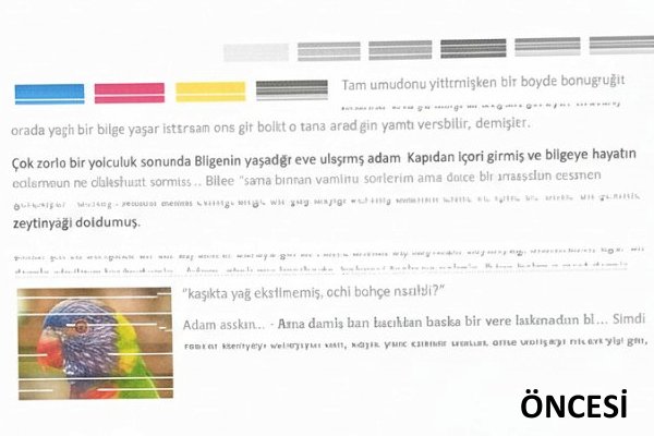 Canon Yazıcı Kafa Onarım Öncesi Testi